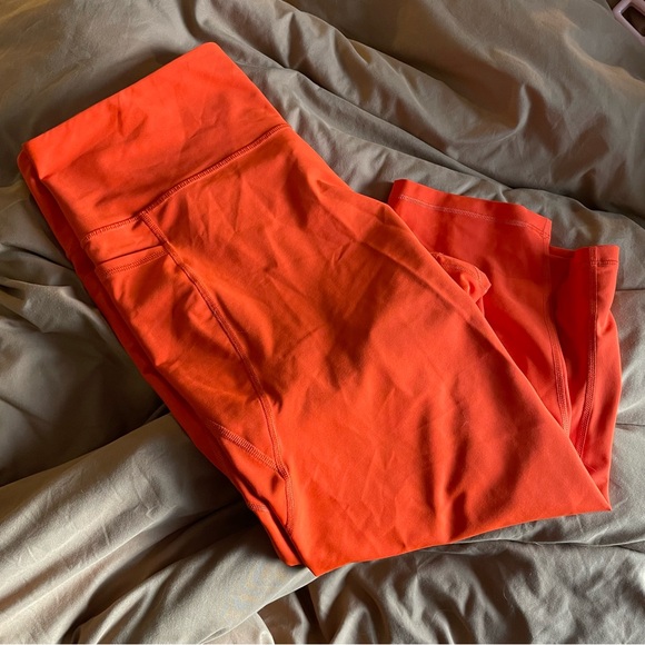 Women’s Old Navy Active Go-Dry High-rise Electric Orange Yoga Leggings - BRIGHT - Picture 1 of 9